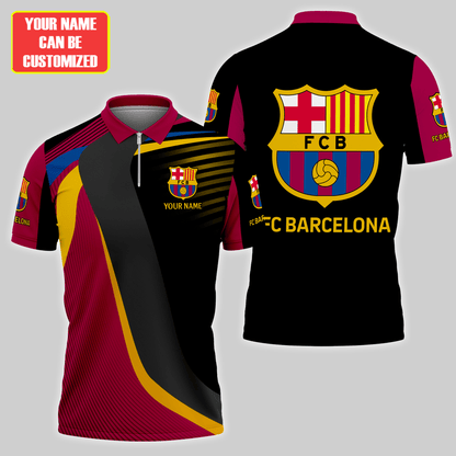 Personalized Barça V2 3D Full Printing Set , Barça Shirt , Zipper Polo, Hoodie , Short , Polo ,hawaii