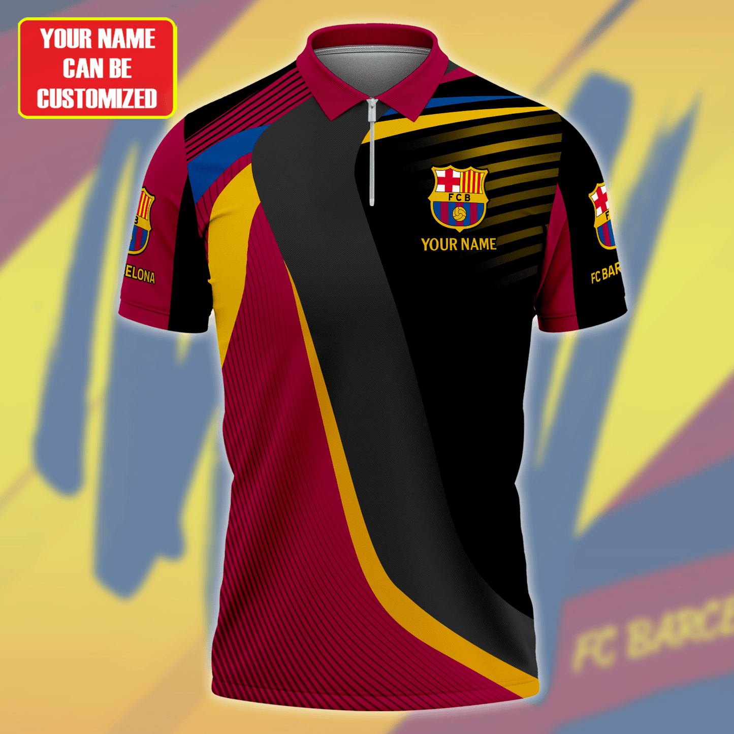 Personalized Barça V2 3D Full Printing Set , Barça Shirt , Zipper Polo, Hoodie , Short , Polo ,hawaii