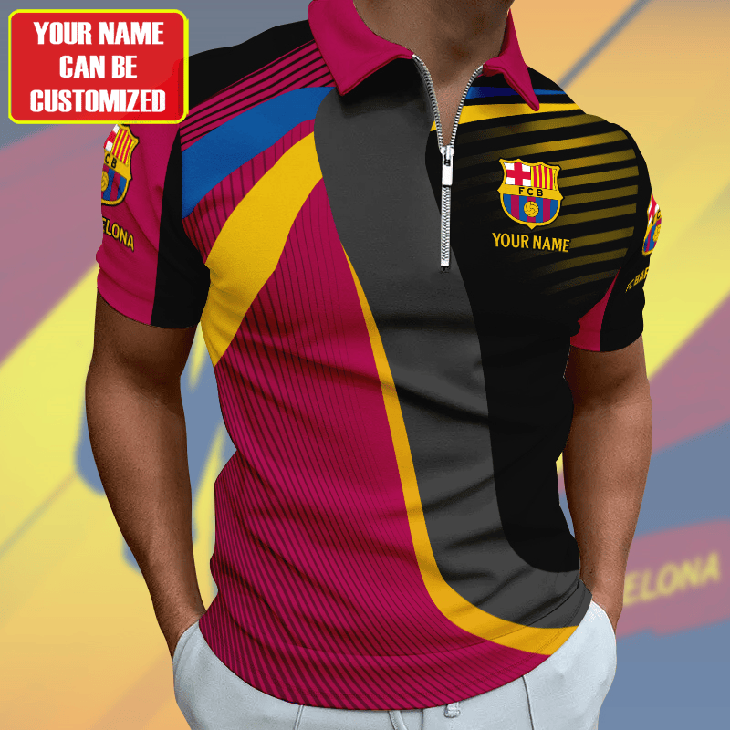 Personalized Barça V2 3D Full Printing Set , Barça Shirt , Zipper Polo, Hoodie , Short , Polo ,hawaii