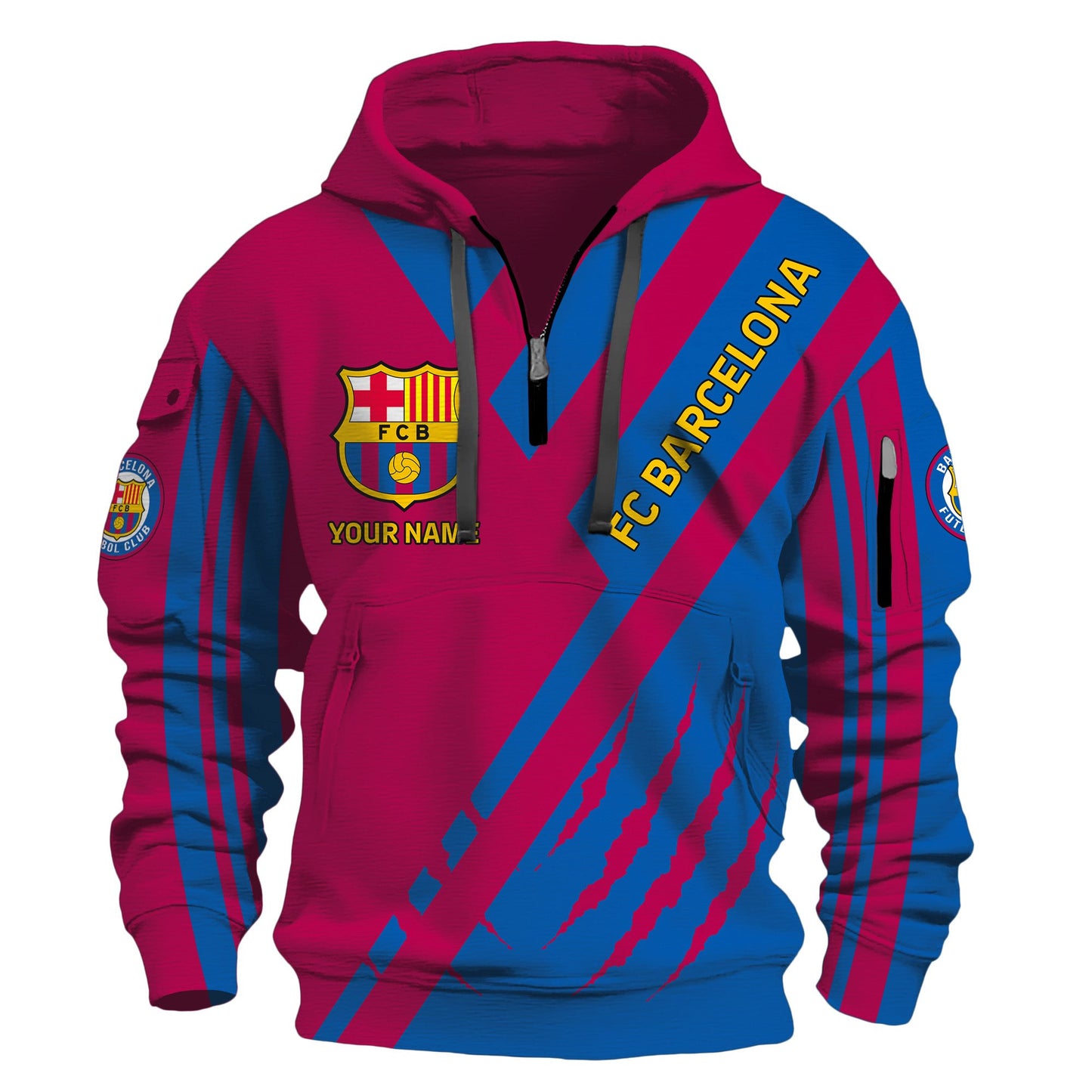 Personalized Barcelona 3D Zip-Hoodie Cotton Jacket V2