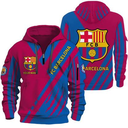 Personalized Barcelona 3D Zip-Hoodie Cotton Jacket V2