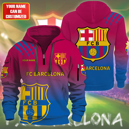 Personalized Barça Q3 3D Zip-Hoodie Cotton Jacket