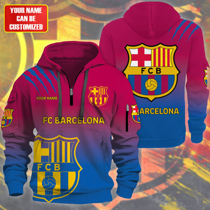 Personalized Barça Q3 3D Zip-Hoodie Cotton Jacket
