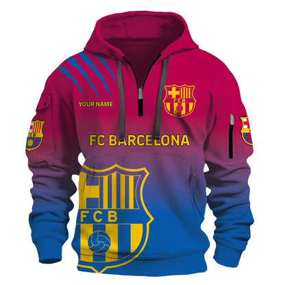 Personalized Barça Q3 3D Zip-Hoodie Cotton Jacket