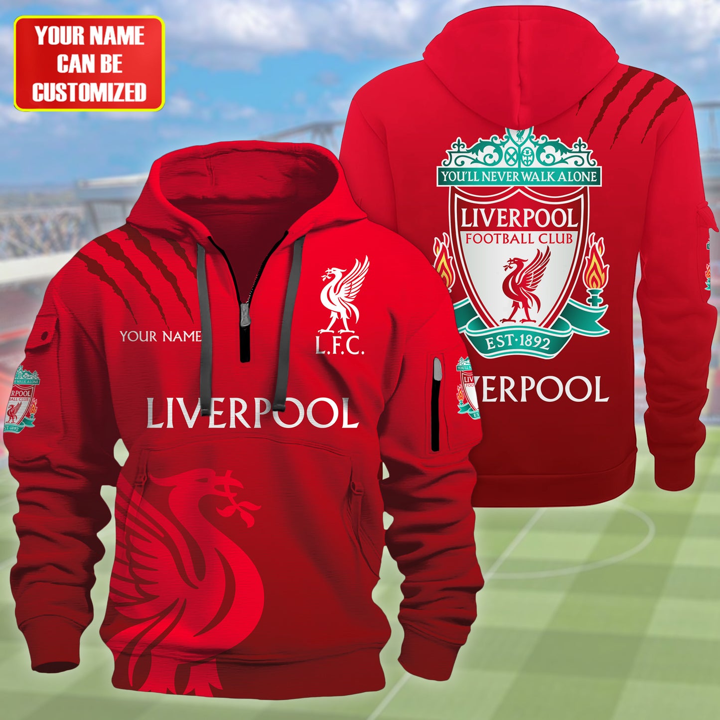Personalized Liverpool Q4 3D Zip-Hoodie Cotton Jacket