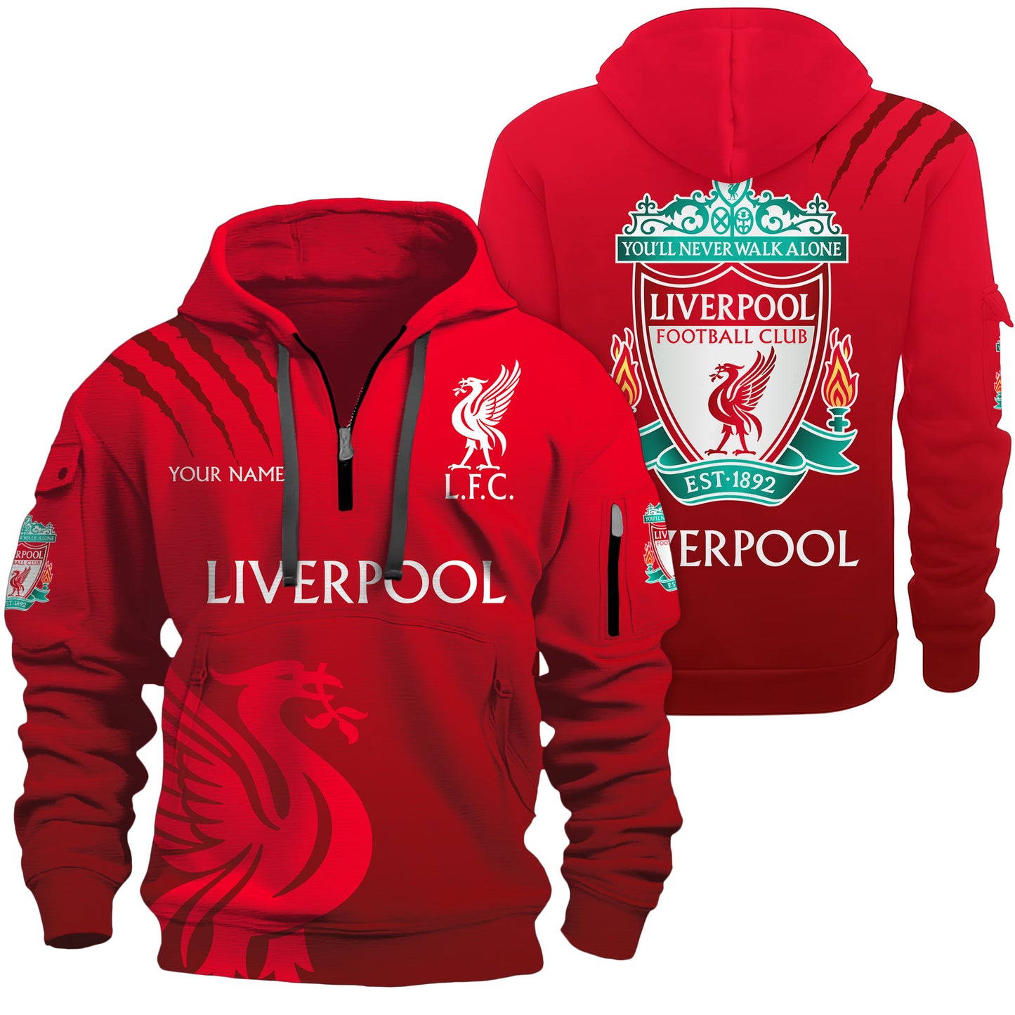 Personalized Liverpool Q4 3D Zip-Hoodie Cotton Jacket