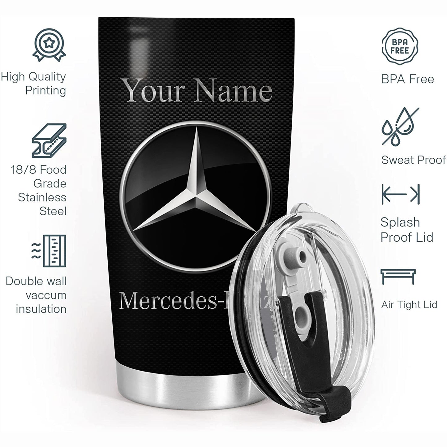 Personalized Merc Stainless Tumbler 20oz 30oz Cup