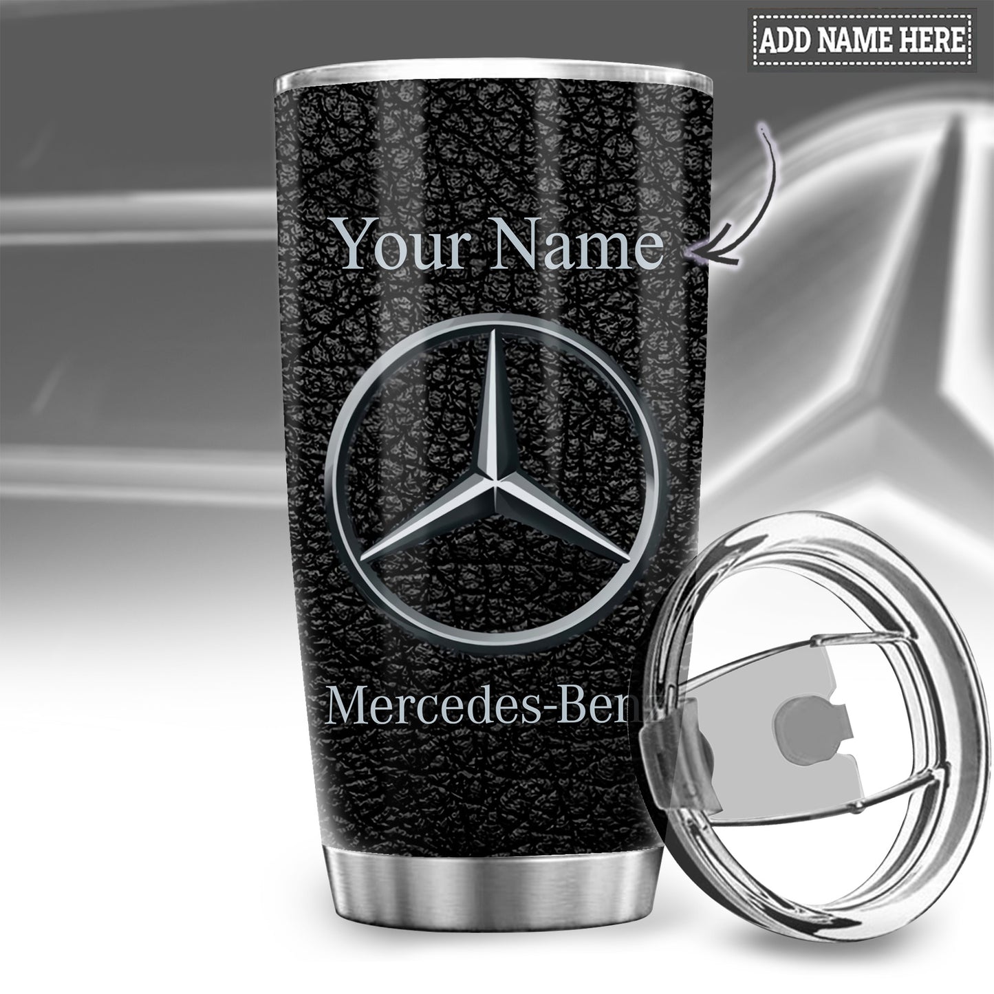 Personalized Merc Leather Stainless Tumbler 20oz 30oz Cup