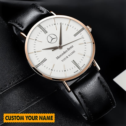 Personalized Merc Cellini Quartz Leather Watch