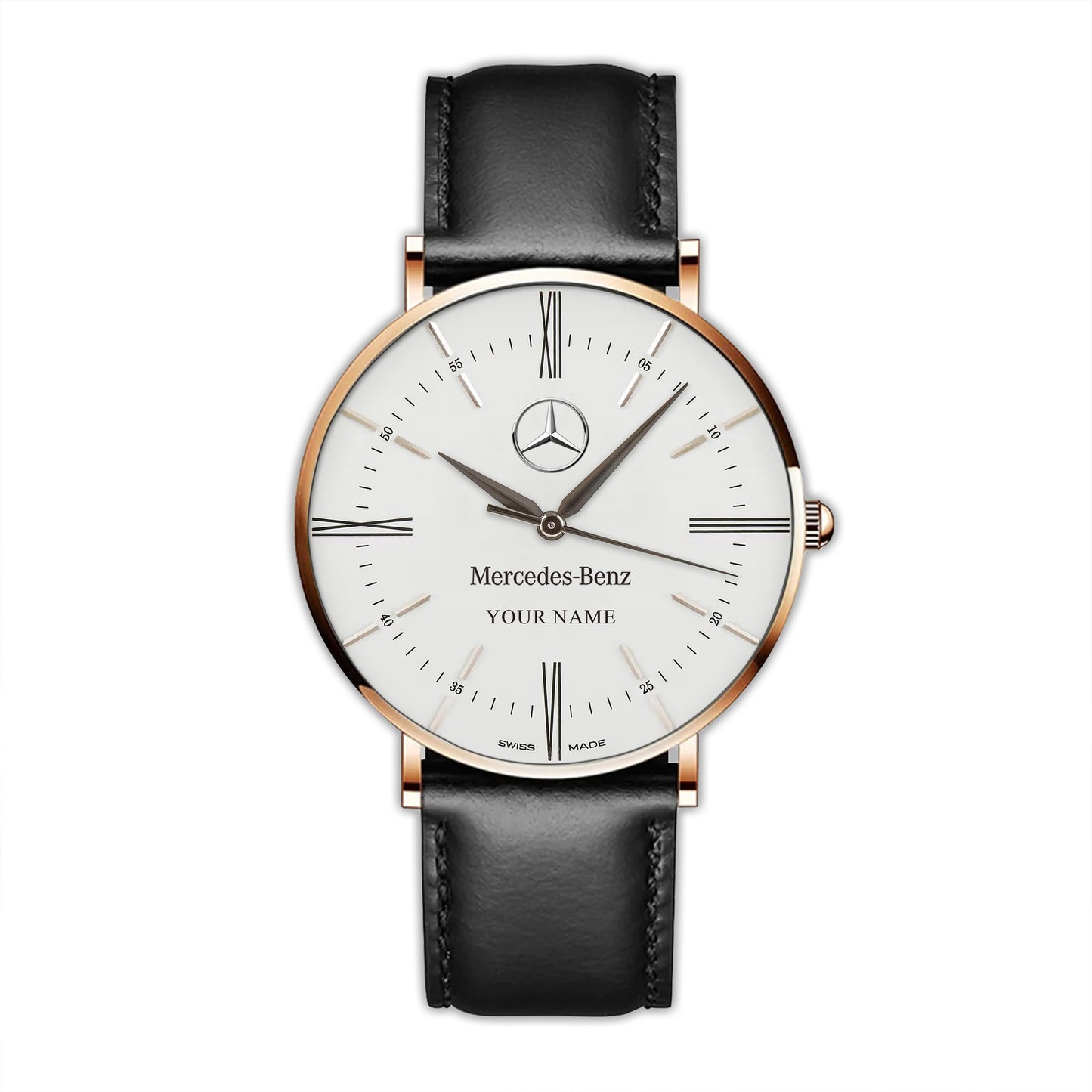 Personalized Merc Cellini Quartz Leather Watch