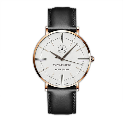 Personalized Merc Cellini Quartz Leather Watch