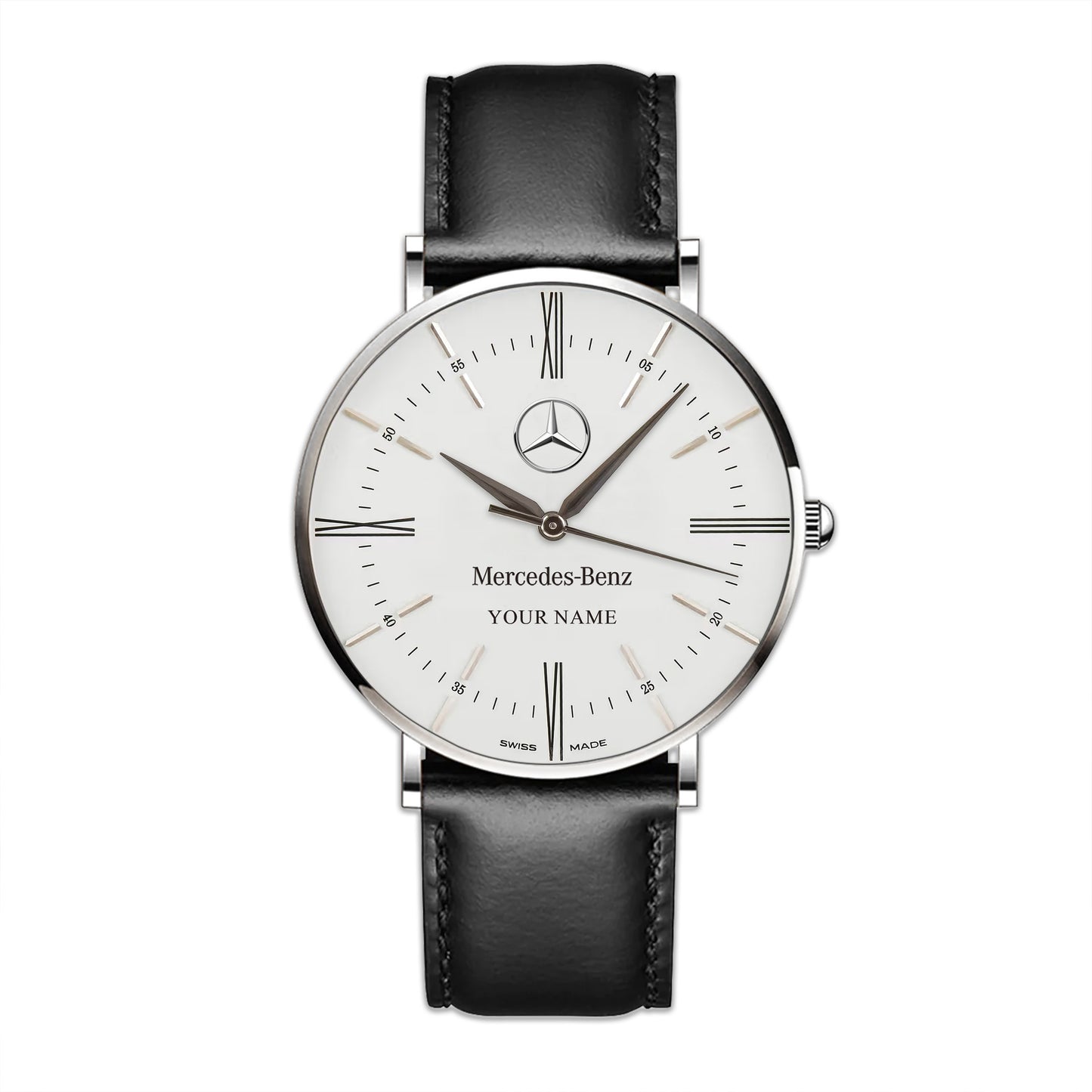 Personalized Merc Cellini Quartz Leather Watch
