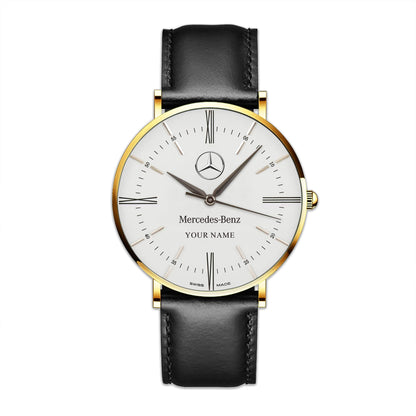 Personalized Merc Cellini Quartz Leather Watch