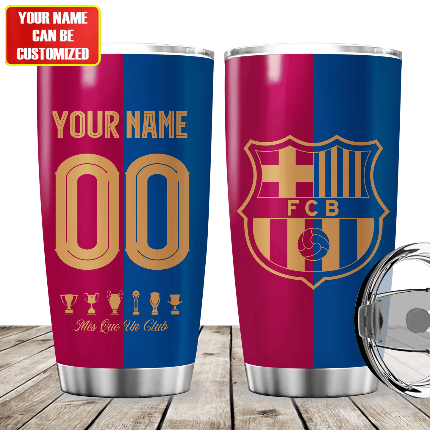 Personalized Barcelona Stainless Tumbler 20oz 30oz Cup