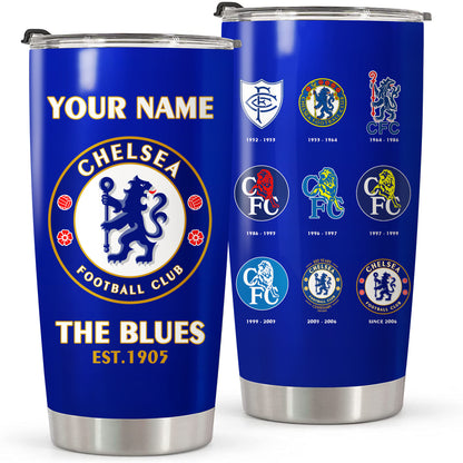 Personalized Chelsea History Stainless Tumbler 20oz 30oz Cup