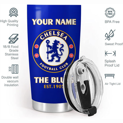 Personalized Chelsea History Stainless Tumbler 20oz 30oz Cup