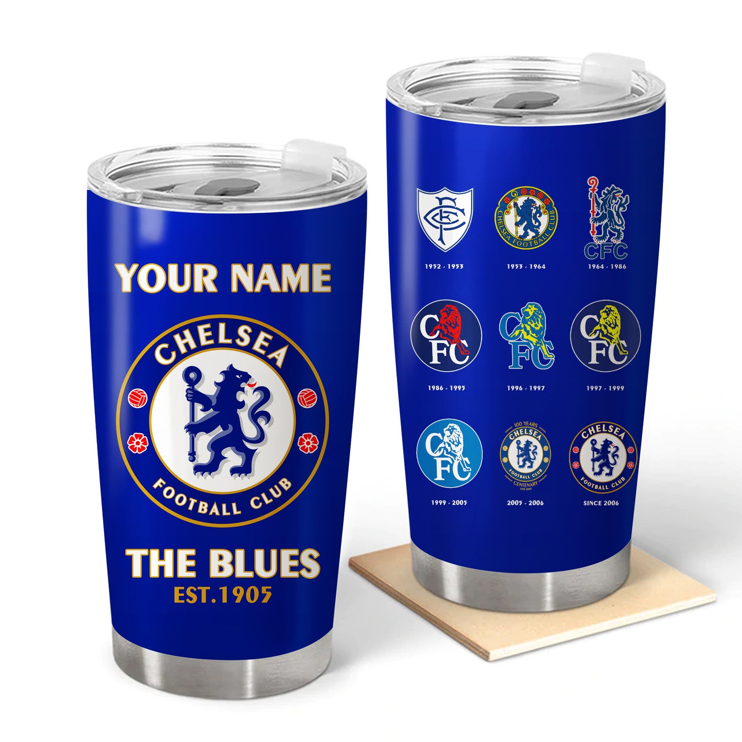 Personalized Chelsea History Stainless Tumbler 20oz 30oz Cup