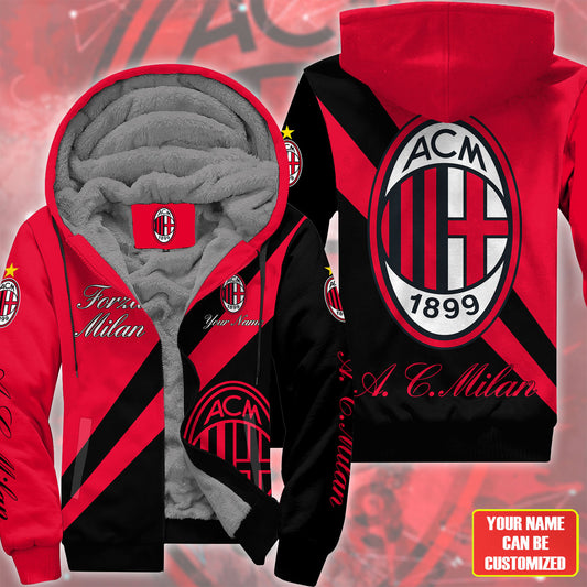 Personalized AC Milan Q2 Fleece 3D All Over Printed Unisex Shirt