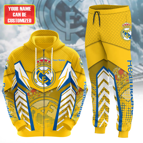 Personalized Real Madrid Q5 3D All over Printed Hoodie and Sweatpants set