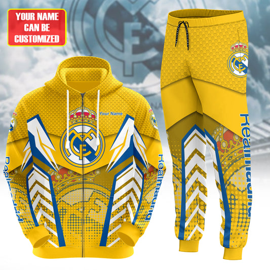 Personalized Real Madrid Q5 3D All over Printed Hoodie and Sweatpants set