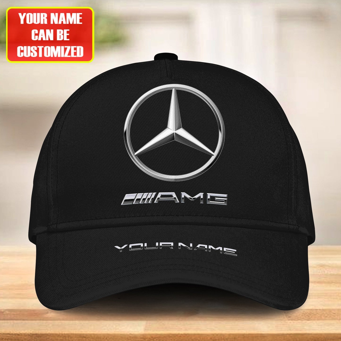 Personalized Name Mercedes AMG Classic Black Cap