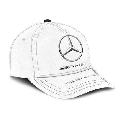 Personalized Name Mercedes AMG Classic White Cap