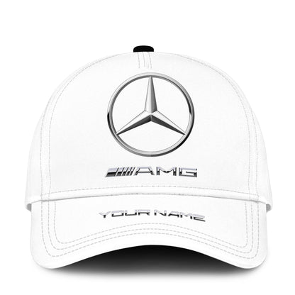 Personalized Name Mercedes AMG Classic White Cap