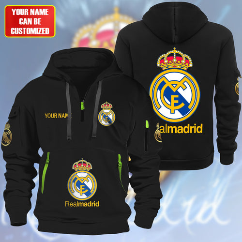 Personalized Real Madrid Zip-Hoodie Cotton Jacket V2