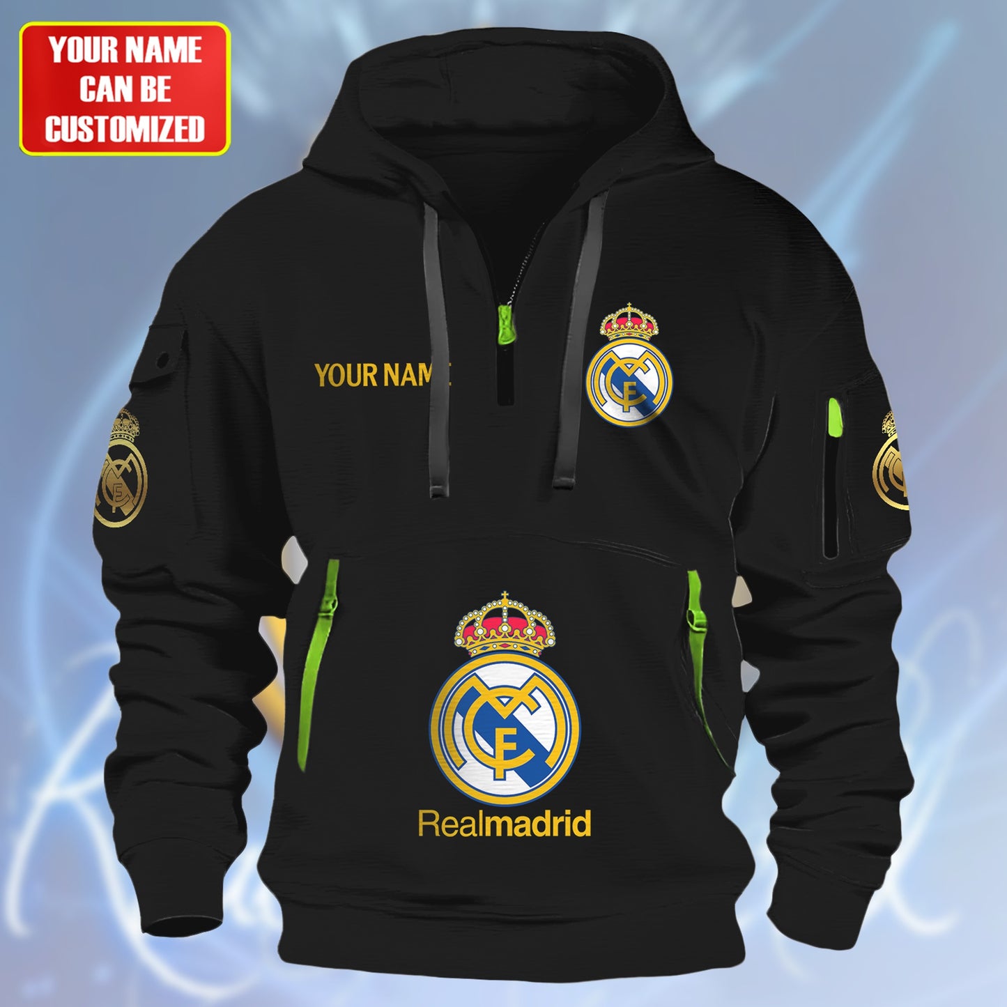 Personalized Real Madrid Zip-Hoodie Cotton Jacket V2