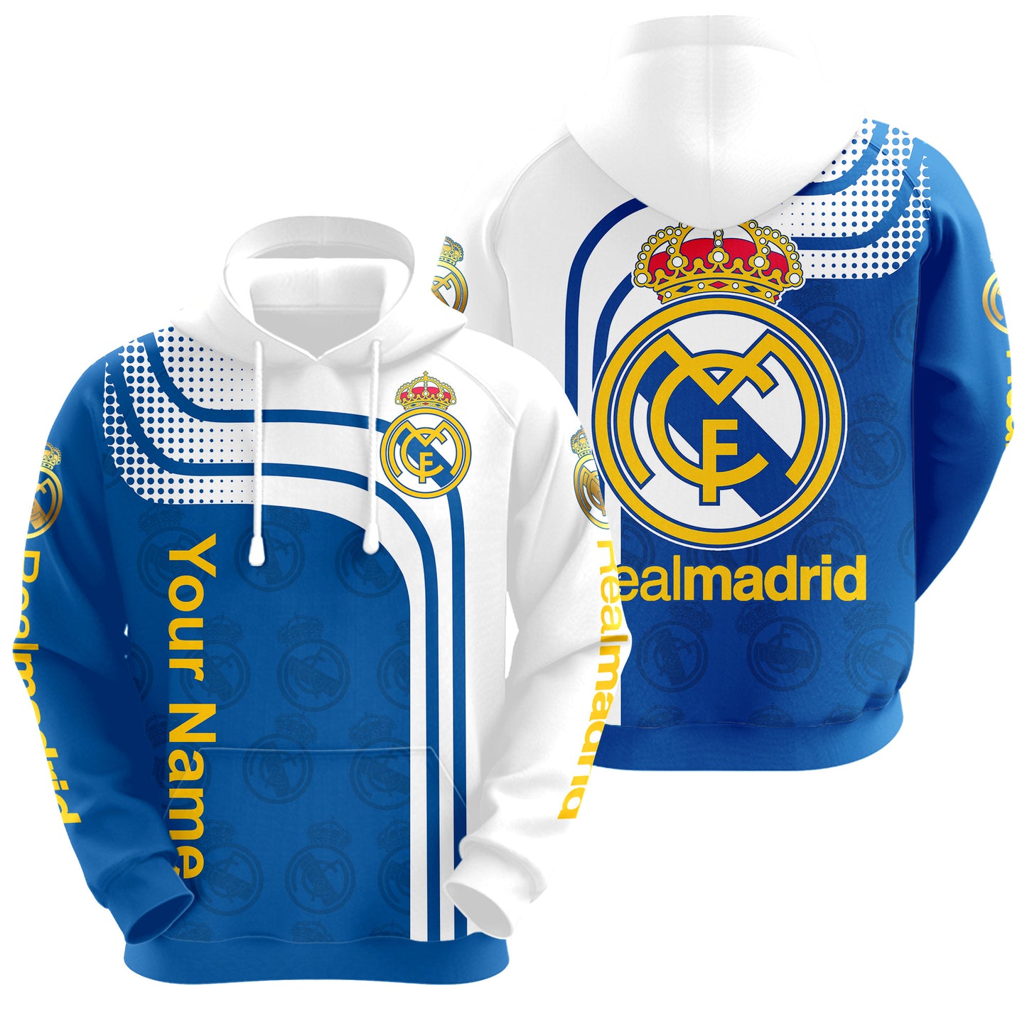 Personalized Real Madrid Q6 3D All over Printed Hoodie and Sweatpants set