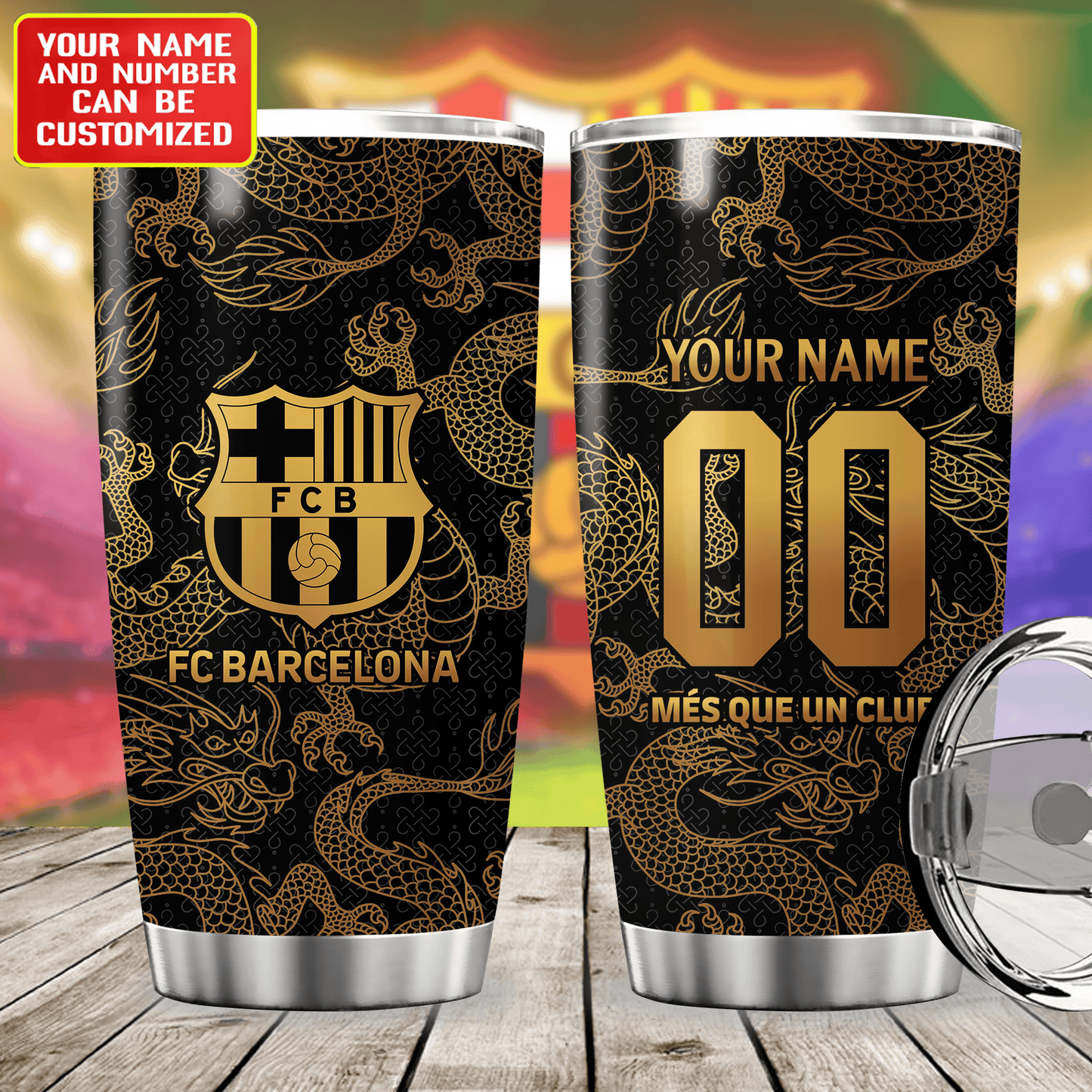 Personalized Barcelona FC Stainless Tumbler 20oz 30oz Cup