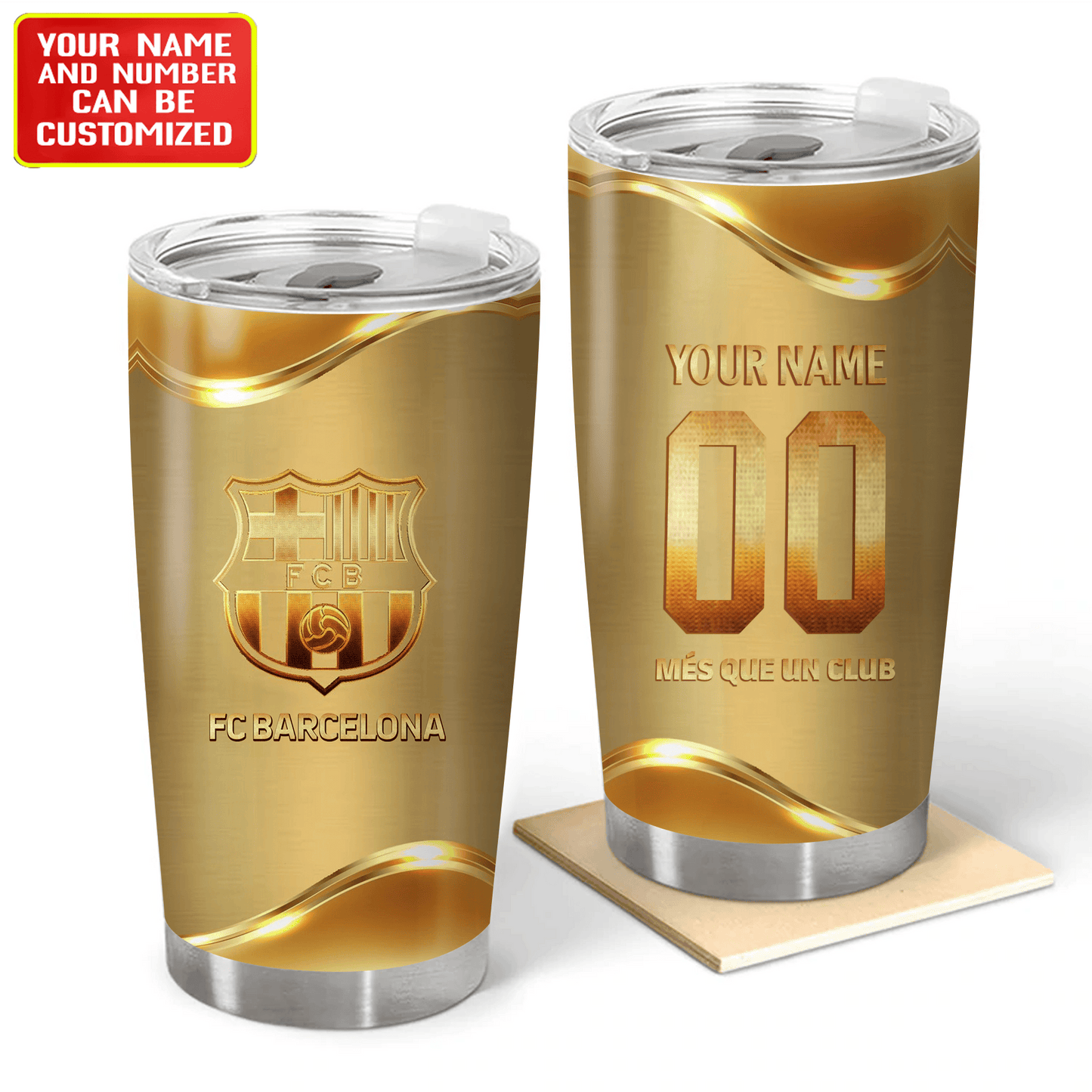 Personalized Barcelona FC V3 Stainless Tumbler 20oz 30oz Cup