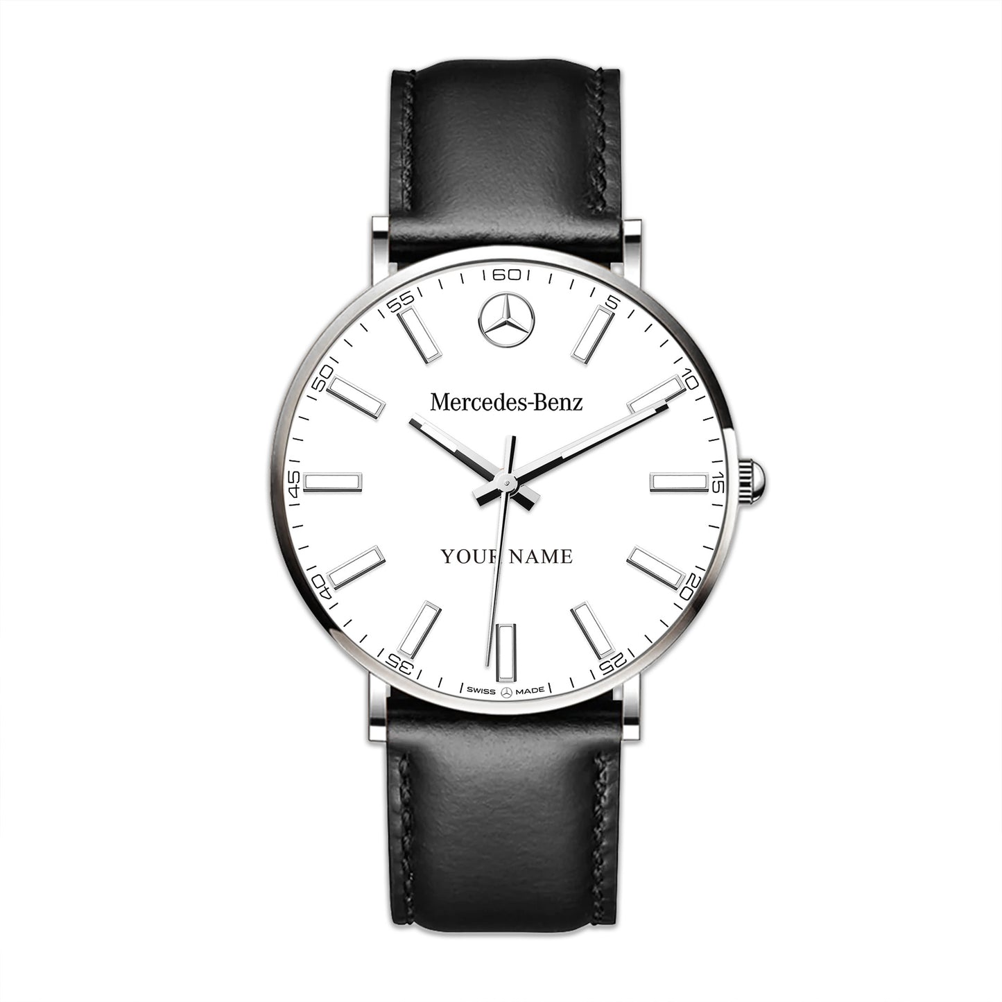 Personalized Merc DayDate Quartz Leather Watch