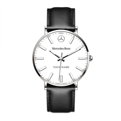 Personalized Merc DayDate Quartz Leather Watch