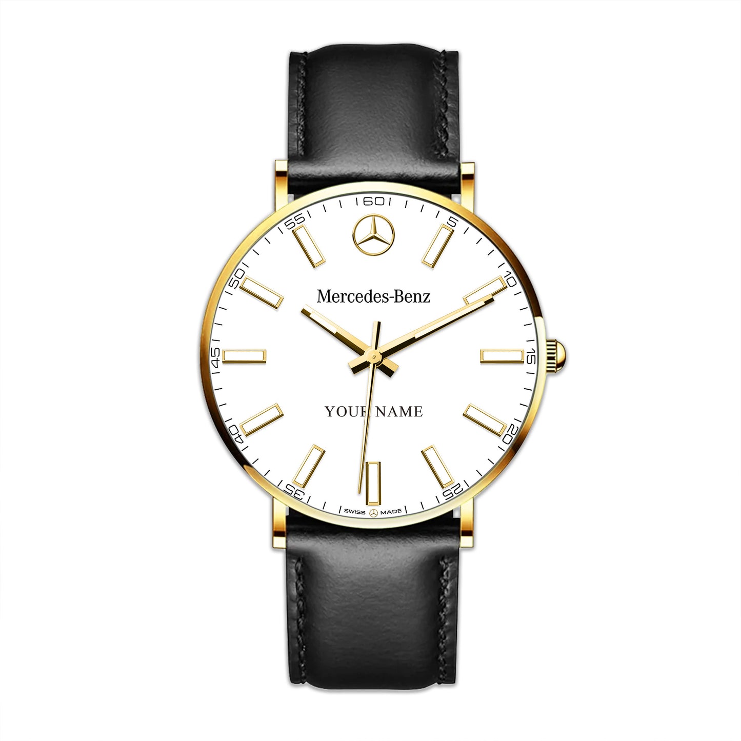 Personalized Merc DayDate Quartz Leather Watch