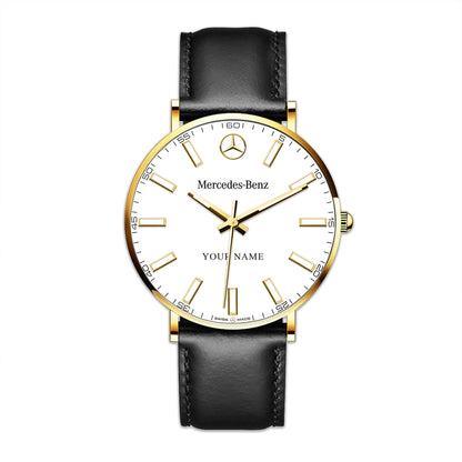 Personalized Merc DayDate Quartz Leather Watch