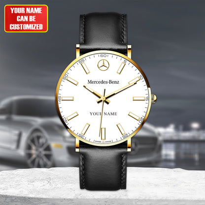 Personalized Merc DayDate Quartz Leather Watch