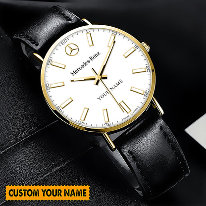 Personalized Merc DayDate Quartz Leather Watch