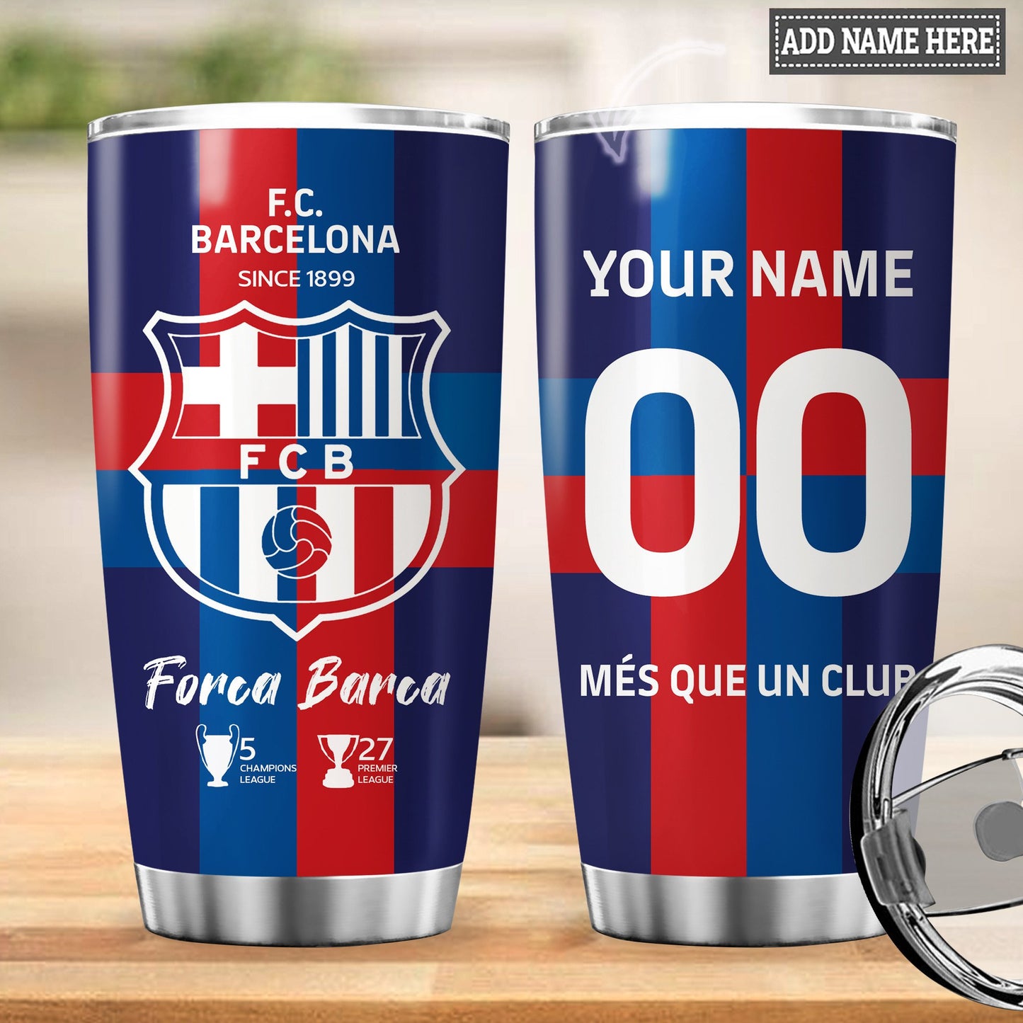 Personalized Barcelona FC V5 Stainless Tumbler 20oz 30oz Cup