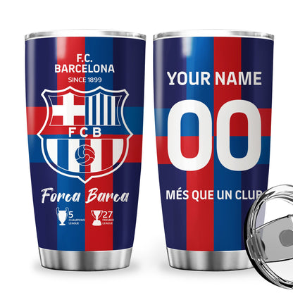 Personalized Barcelona FC V5 Stainless Tumbler 20oz 30oz Cup