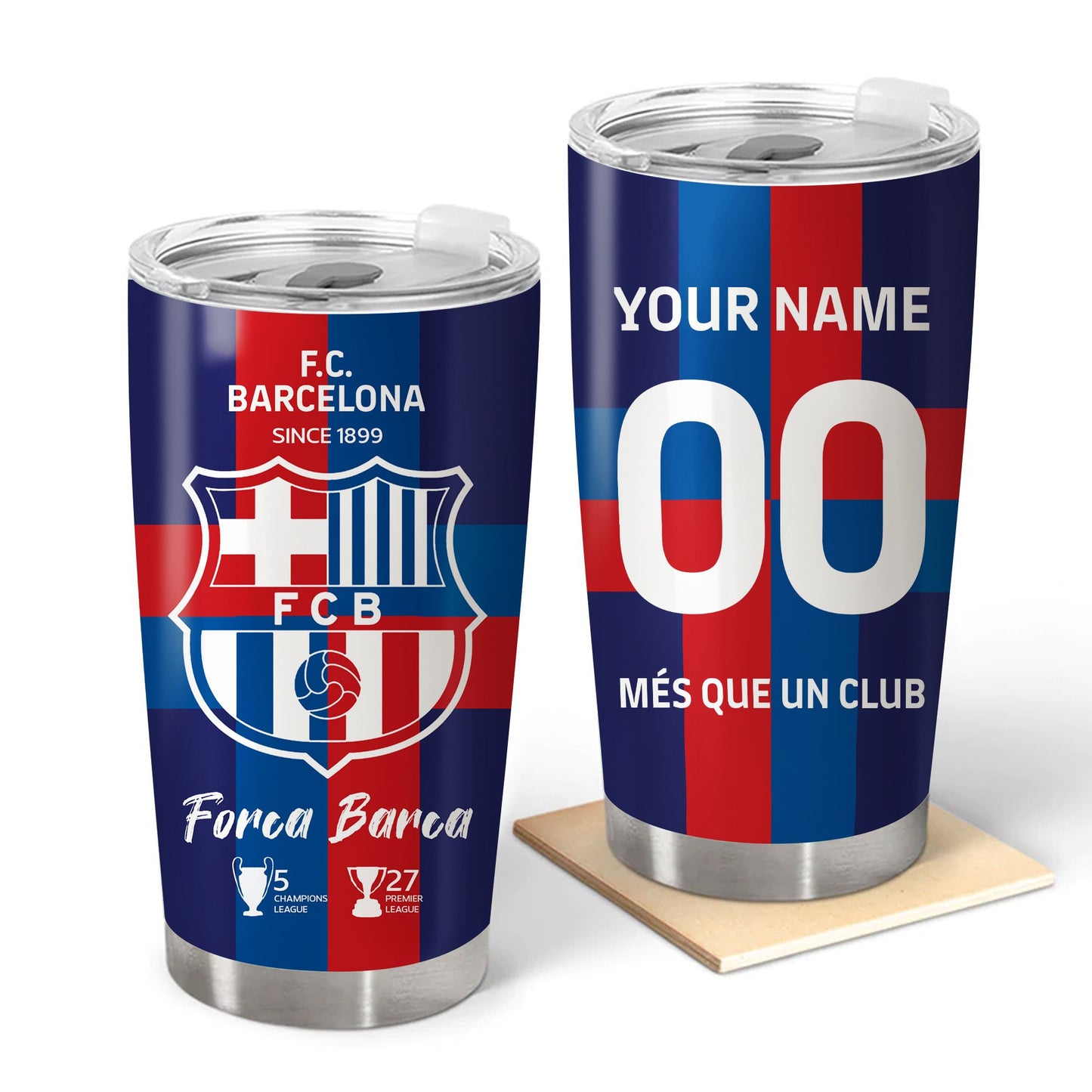 Personalized Barcelona FC V5 Stainless Tumbler 20oz 30oz Cup