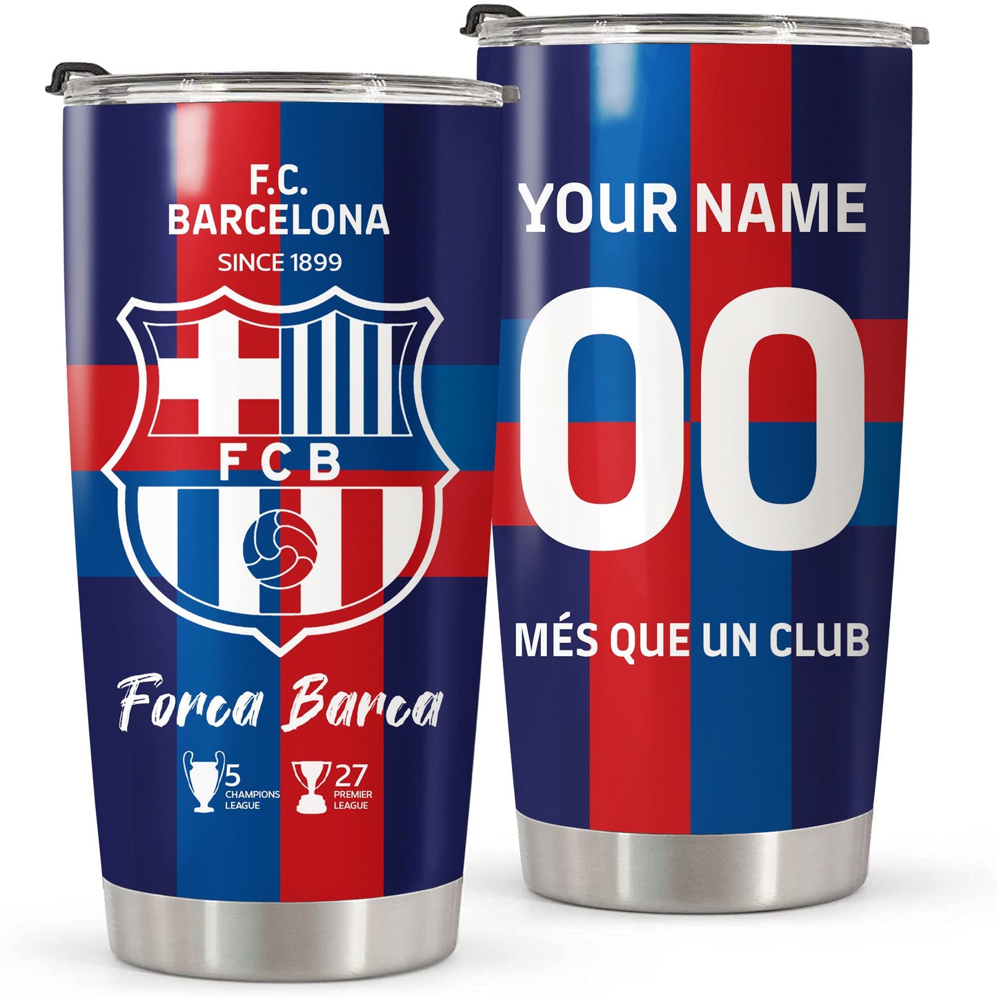 Personalized Barcelona FC V5 Stainless Tumbler 20oz 30oz Cup
