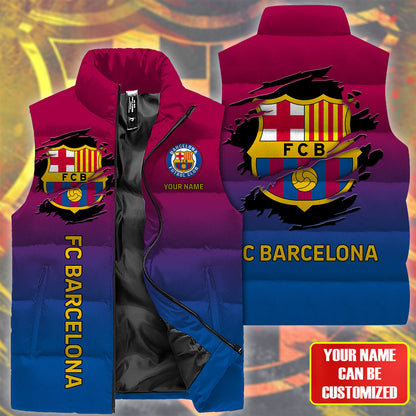 Barcelona FC Sleeveless Windproof Puffer Jacket 3D