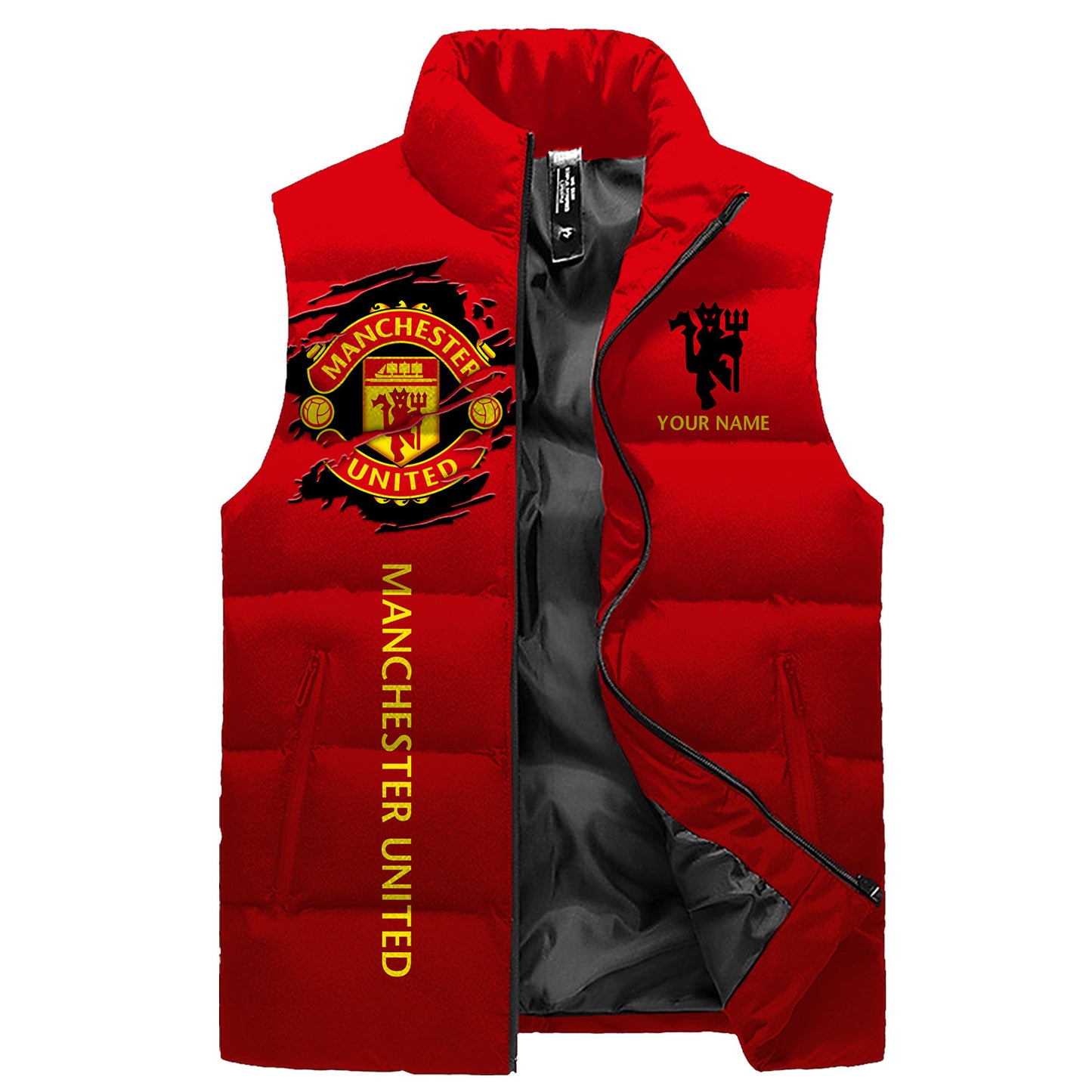 Manchester United Sleeveless Windproof Puffer Jacket 3D