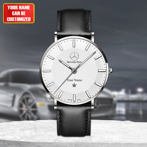 Personalized Merc Omega Quartz Leather Watch