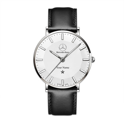Personalized Merc Omega Quartz Leather Watch