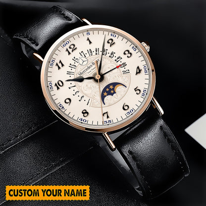 Personalized Merc Geneve Quartz Leather Watch