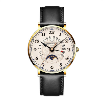Personalized Merc Geneve Quartz Leather Watch