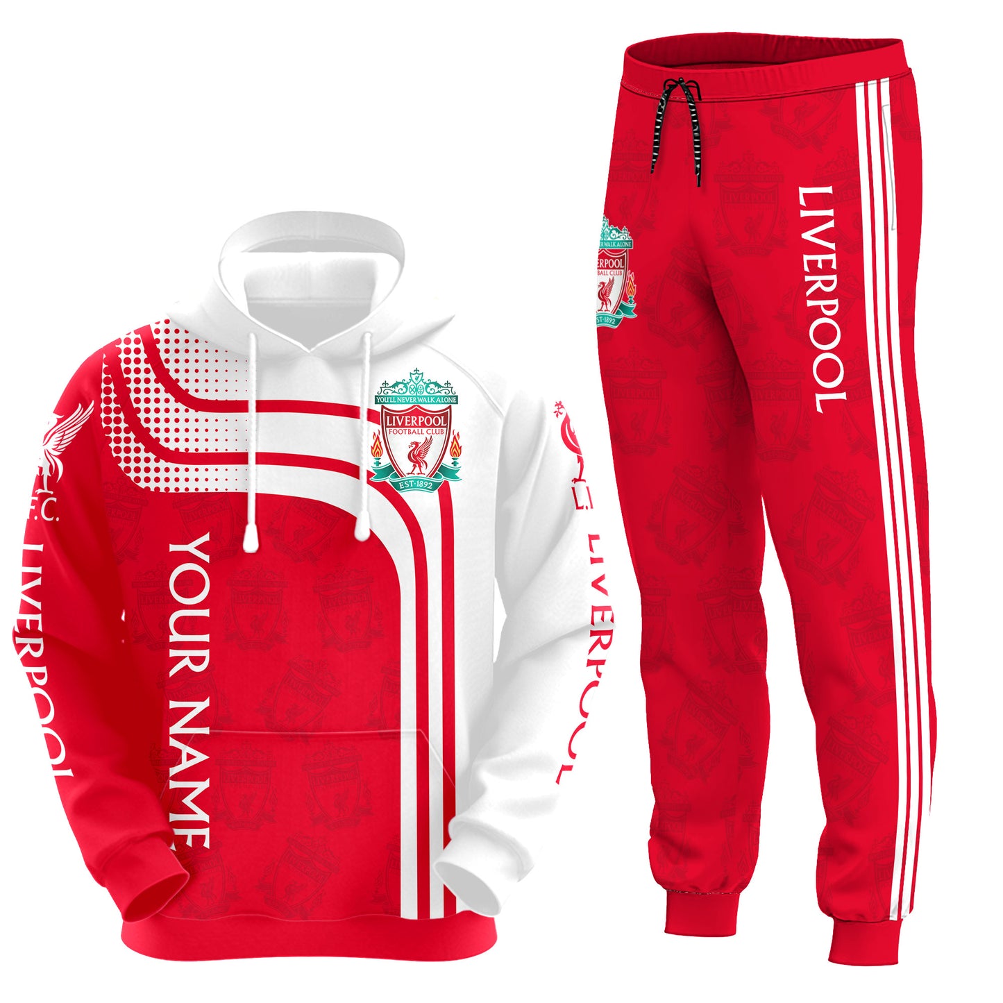 Personalized Liverpool Q5 3D All over Printed Hoodie and Sweatpants set
