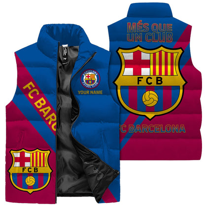 Barcelona FC V2 Sleeveless Windproof Puffer Jacket 3D
